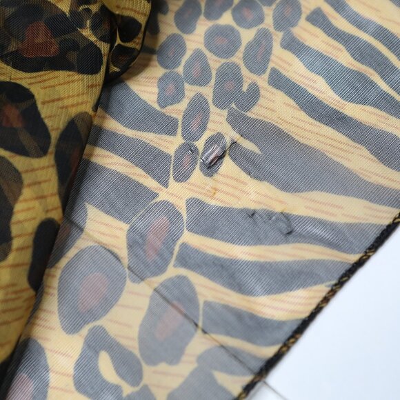 Leopard Print Sheer Infinity Scarf Black Gold Retro Mobwife - Picture 6 of 6